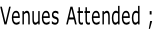 Venues Attended ;